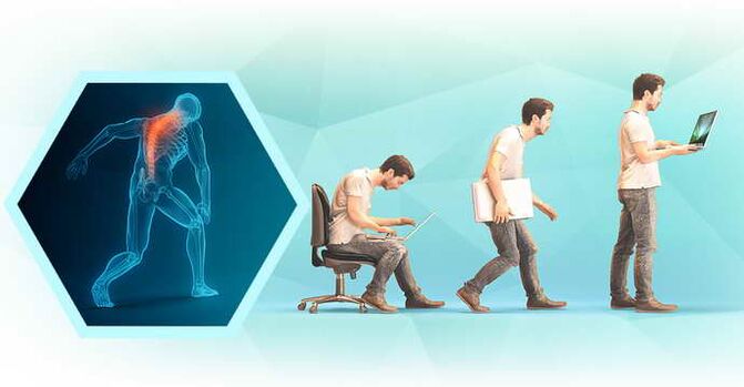 špatné držení těla při práci u počítače a hrudní osteochondróza